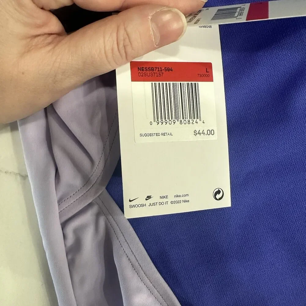 Nike Hydrastrong Girl's Purple One Piece Swimsuit U-Back Tank Low Leg NWT